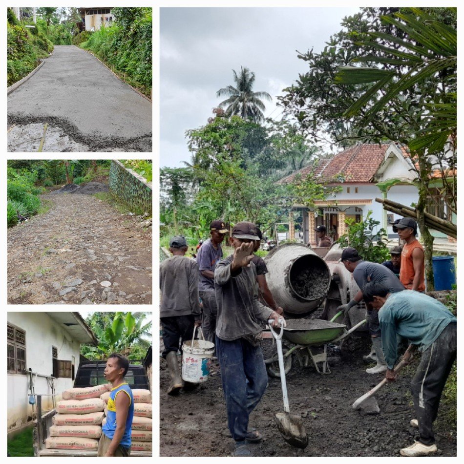 Gebrakan Abah Buari Langsung Turun Tangan , Masyarakat Kalibanter Bangun Jalan Rabat Beton 850 Meter Swadaya Sendiri”