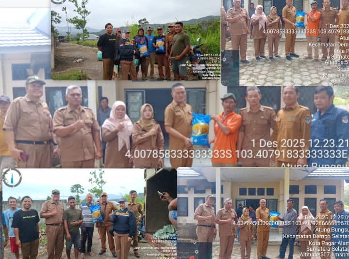 Dinas Pertanian Kota Pagar Alam Bagikan Bibit Padi Cehereng Kekelompok Tani.