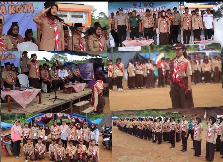Wawako Pagar Alam Hj. Bertha Pimpin Upacara Pembukaan Kegiatan Perkemahan Akhir Tahun