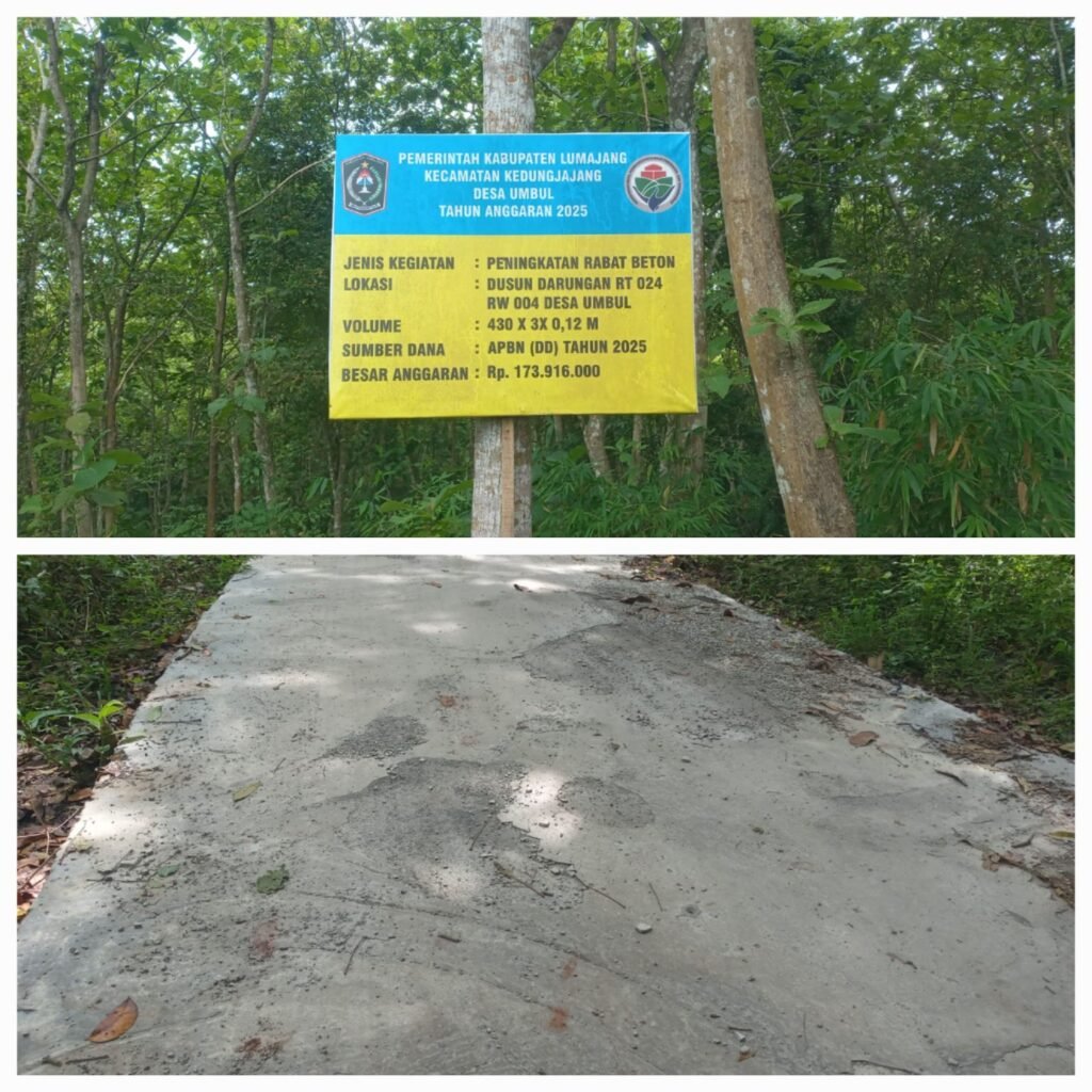 HEBOH! Rabat Beton Rp173 Juta di Lumajang Rusak Parah Baru Seumur Jagung