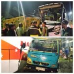 GEGER! Bus Bagong Tabrak Depan Dump Truck di Klakah, Sopir Bus Luka Parah, 3 Orang Jadi Korban