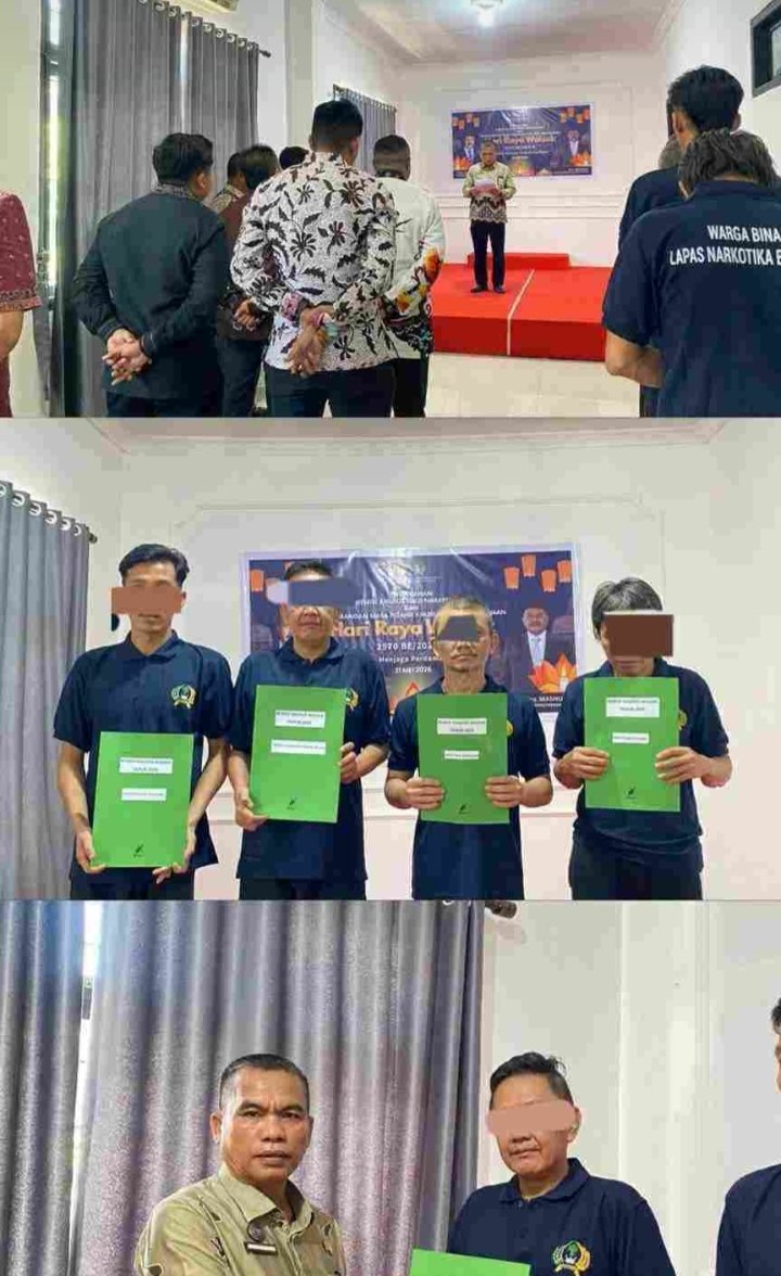 LAPAS NARKOTIKA KELAS IIB BANYUASIN BERIKAN REMISI KHUSUS WAISAK 2026 KEPADA 4 WARGA BINAAN