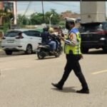Wujudkan Kamseltibcarlantas, Satlantas Polres Banyuasin Gencarkan Strong Point dan Patroli Hunting