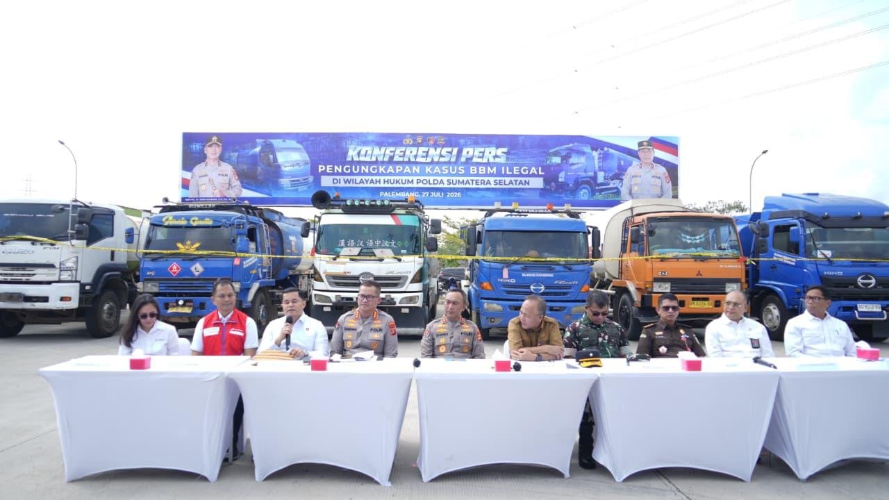 Polda Sumsel Ungkap 96 Kasus BBM Ilegal, 129 Tersangka Diamankan Sepanjang Januari–Juli 2026