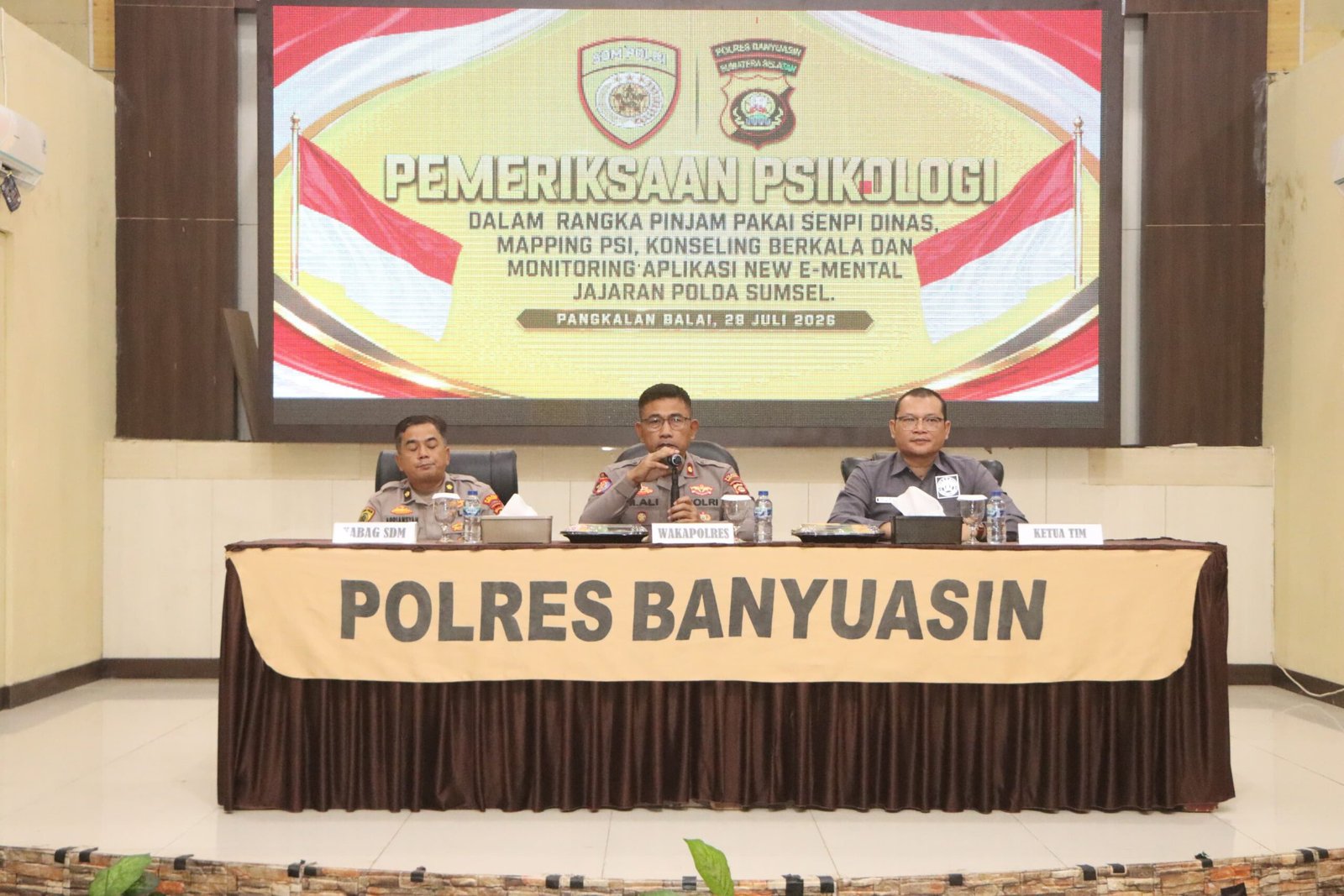 Polres Banyuasin Gelar Pemeriksaan Psikologi Senpi Dinas dan Mapping Psikologi bagi 170 Personel