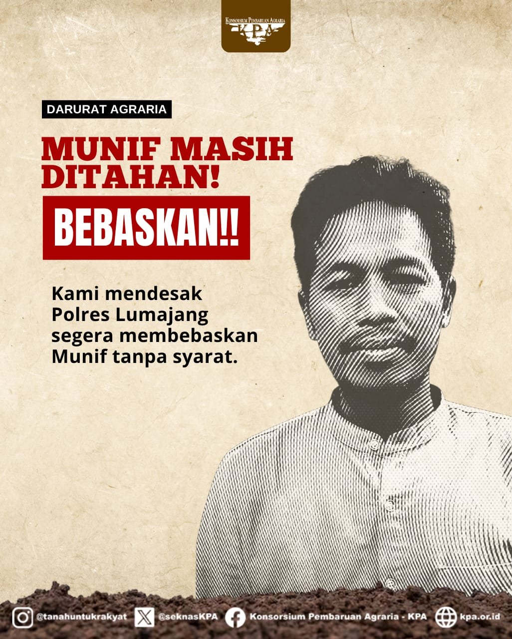 5 Petani Lumajang Dibawa Resmob Bersenjata Laras Panjang, 1 Masih Ditahan – KPA: Bebaskan Munif, Hentikan Kriminalisasi!